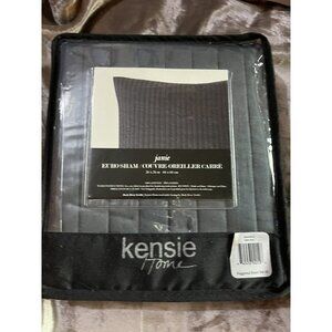 Kensie Janie European Square 26" Pillow Sham in Dark Blue, New in Bag SET